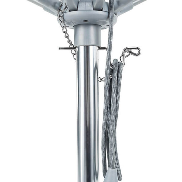 7.5' Square Monterey Fiberglass Market Pulley Lift Umbrella by Frankford - Image 2